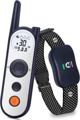 MIMOFPET Dog Training Collar, Dog Training Collar with Remote with Beep, Vibration, Safe Static, 4000FT Range, Waterproof,Security Lock for All Dogs (Blue)