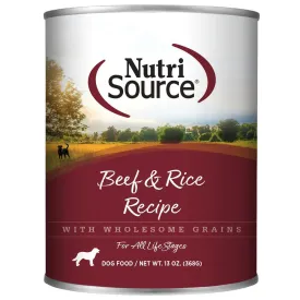 Nutrisource Beef & Rice Recipe Wet Dog Food 13oz