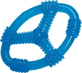 Nylabone Spin Tug & Play Puppy Chew Ring Toy, Toys for Teething Puppies, Peanut Butter Flavor, Blue, Medium - Up to 35 lbs, 1 Count