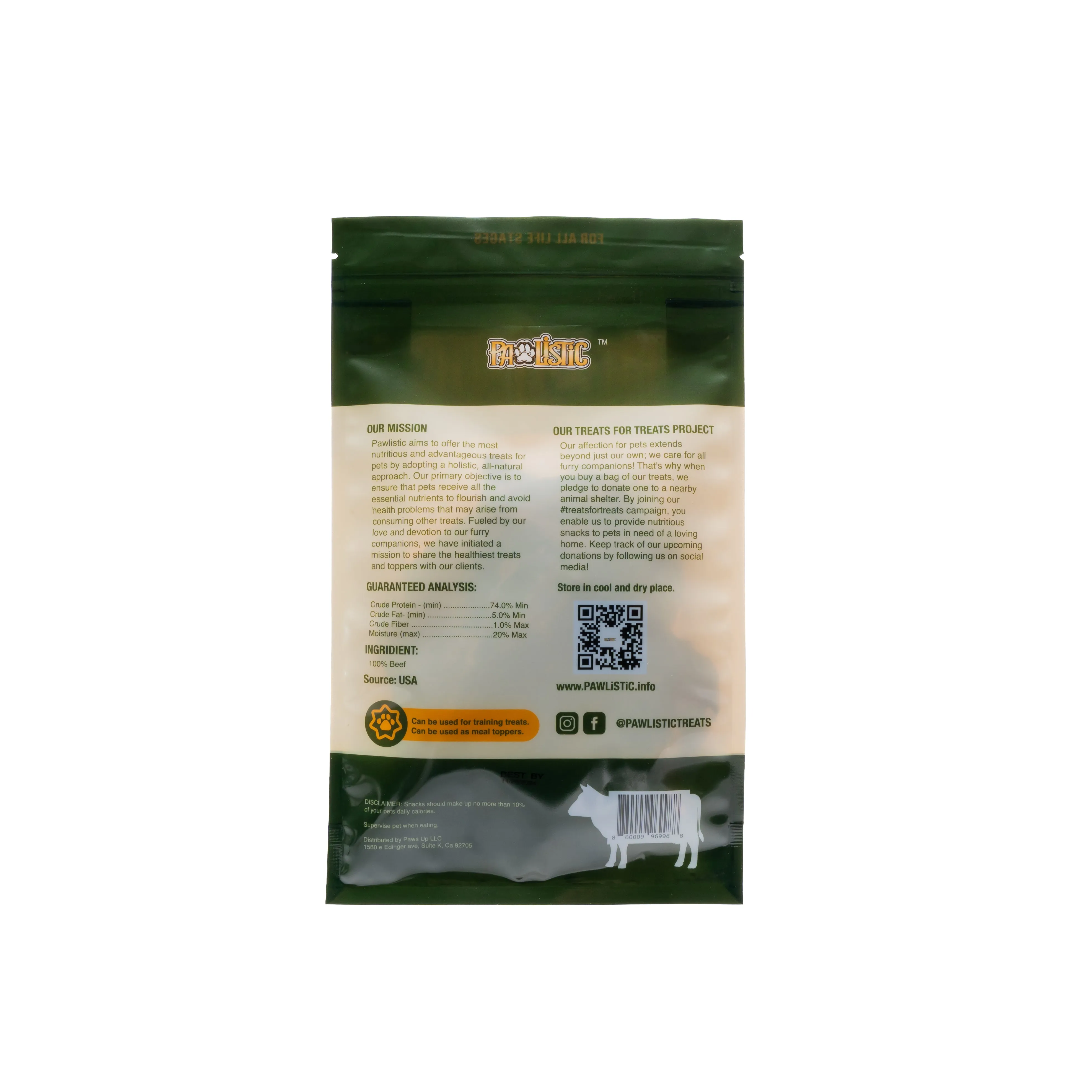 Pawlistic's Beef Jerky Treats | Wholesome & Irresistible Treats - 3oz
