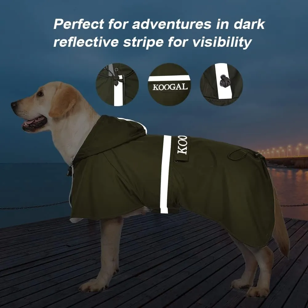 Pet Large Dog Raincoat Apparel Poncho Waterproof for Medium Large Sized for Dog Raincoat Clothes Jacket (6XL, Green)