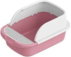 Pet Litter Box Pet Toilet Cat Bedpans Cat Dog Tray SandBox Home Plastic Anti Splash Bedpan Cats Litter Box Cat Dog Clean Toilet Supplies Cat Litter Pan (Color : Pink, Size : 31.2x13.7x44.3CM)