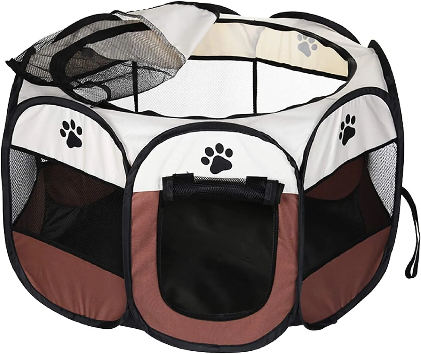 Portable Pet Playpen,Foldable Dog Playpen for Dogs and Cats,Rabbits,Pet Exercise Pet Tents Indoor Outdoor Use (S(28.7" x 28.7" x 16"), Brown)