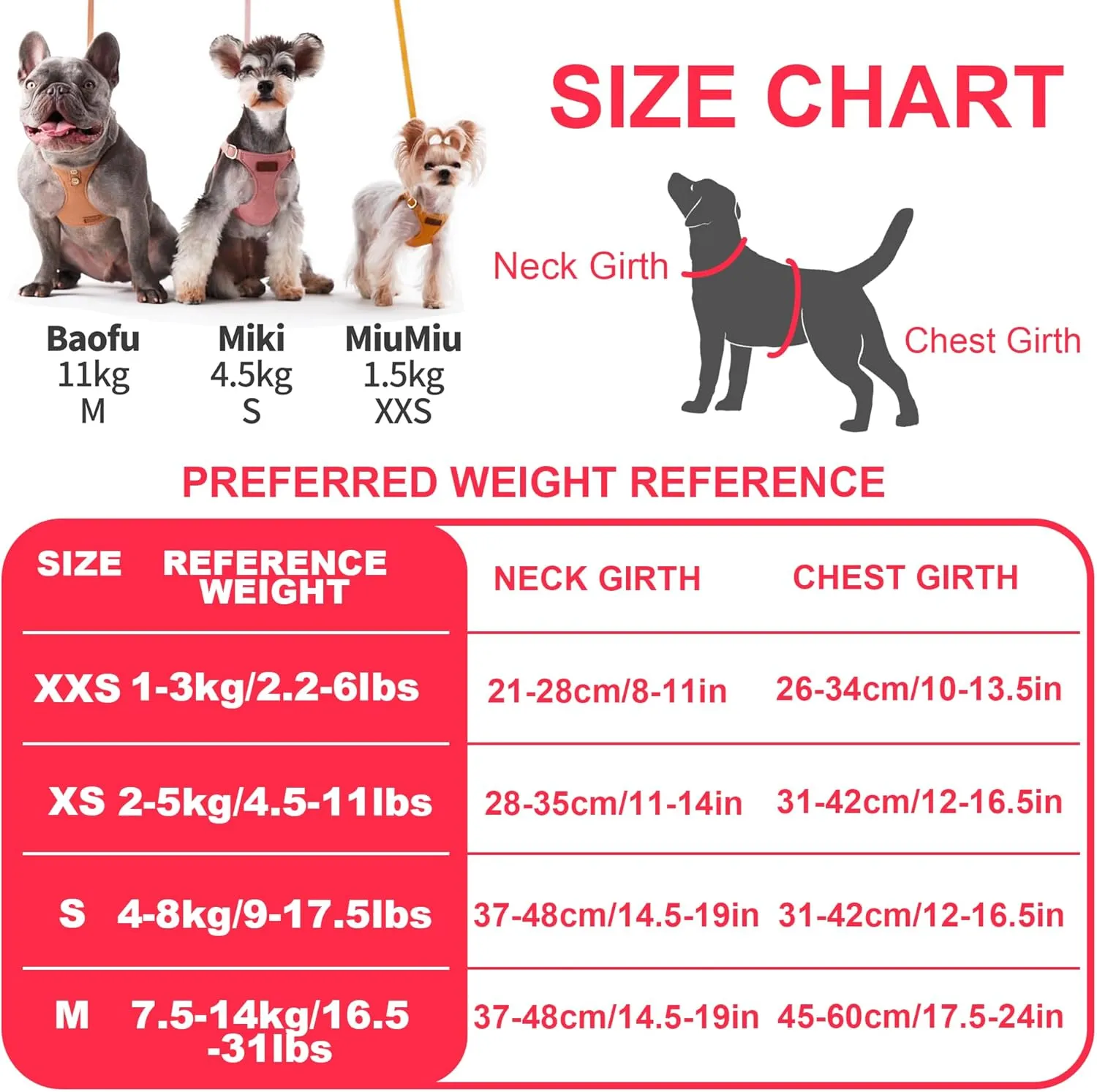 Puppytie No Pull XXS Puppy Harness with Multifunction Dog Leash,Soft Adjustable No Choke Escape Proof Pet Harness Vest,Pink,XXS