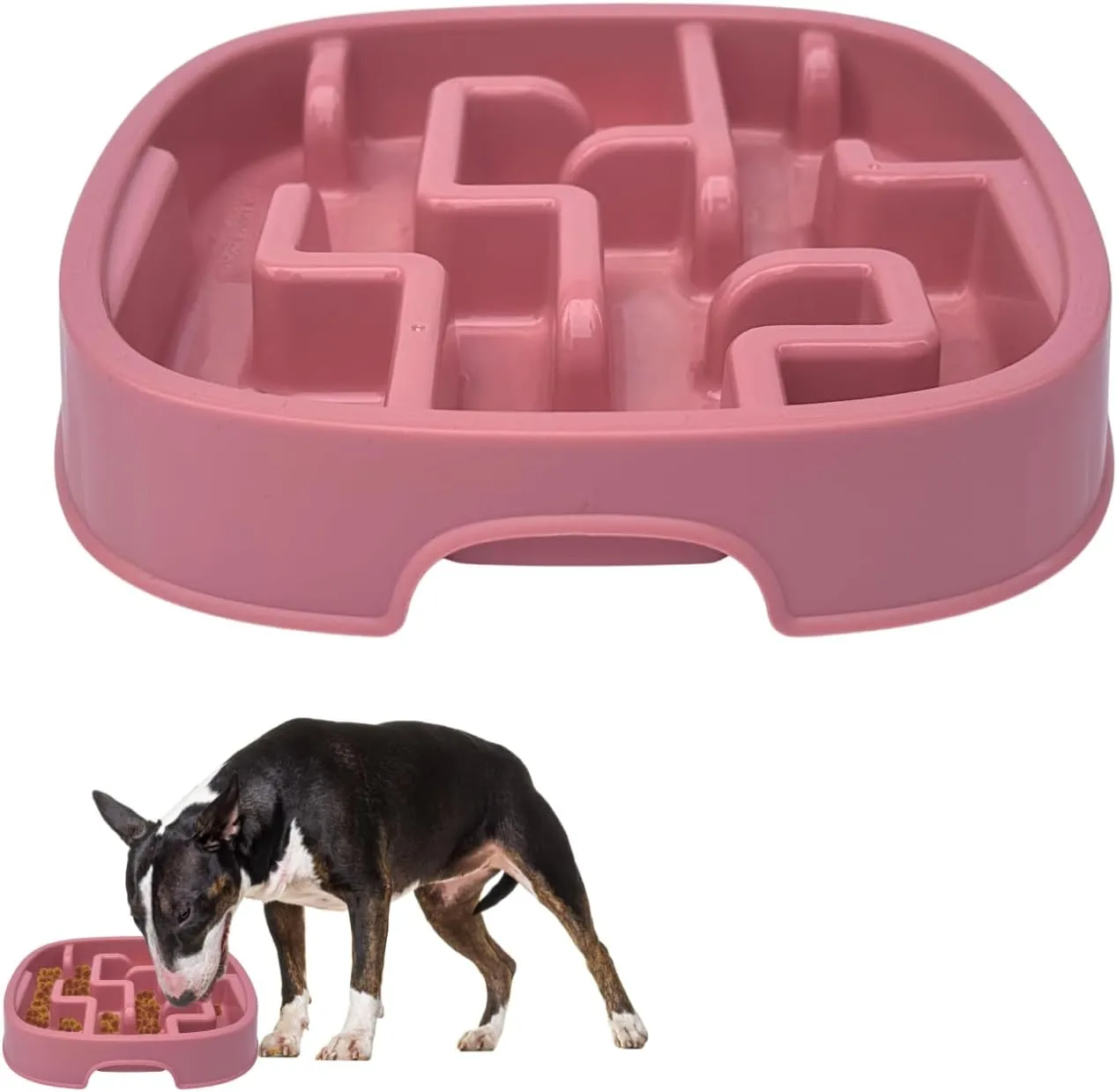 Rangebow Pets Slow Feeder Dog Bowl, Anti-Choking Puzzle Bowl for Dry, Wet & Raw Food, Labyrinth Design to Slow Down Eating, Prevent Overeating Maze Dish for Small & Medium Dogs Cats (Pink)