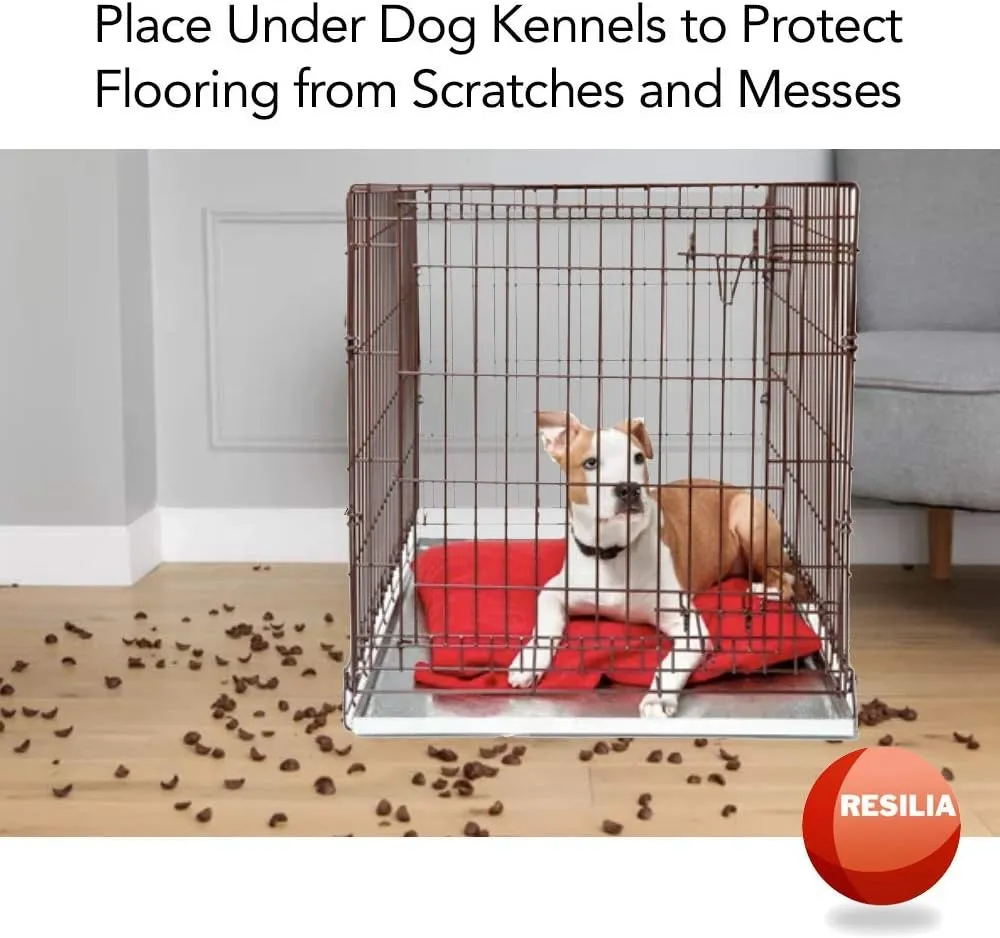 Resilia Under Dog Crate and Kennel Mat to Protect Floors, Water-Resistant Pad for Hard Floors and Surfaces, 30 Inches x 48 Inches, Clear