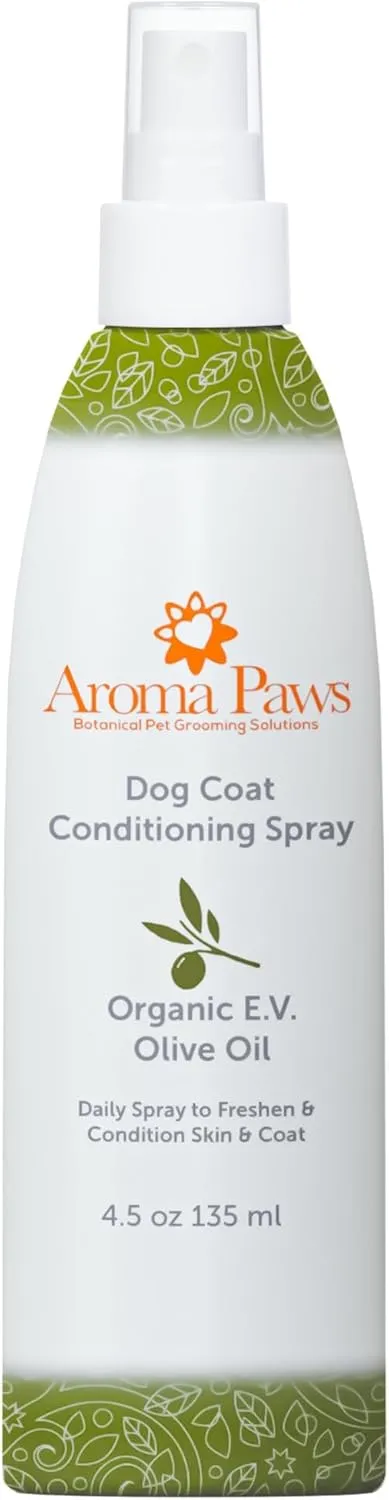 Scented Dog Coat Spray  Cleansing, Conditioning, Moisturizing  Toxin Free  Aromatic Grooming Puppy Spray  Loosens Knots, Tangles  4.5 oz., Dog Coat Olive Oil Detangling Spray