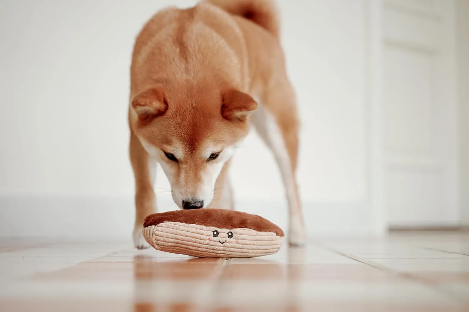 Squeaky Dog Plush Toy, Bakery Bite_Stick Collection, 8", for Small and Medium Dogs (Eclair, Small)