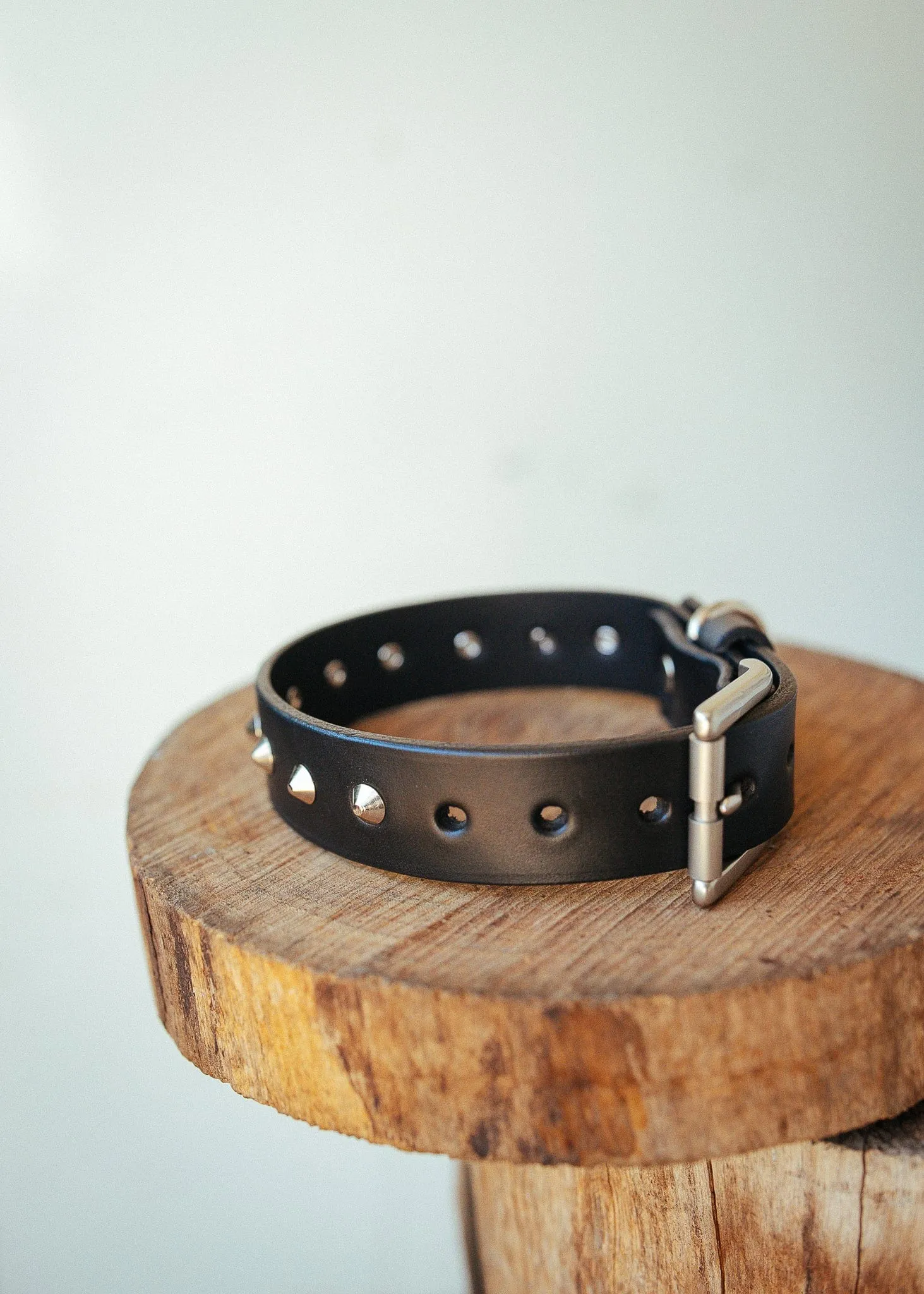 Studded Dog Collar - 30mm - Black
