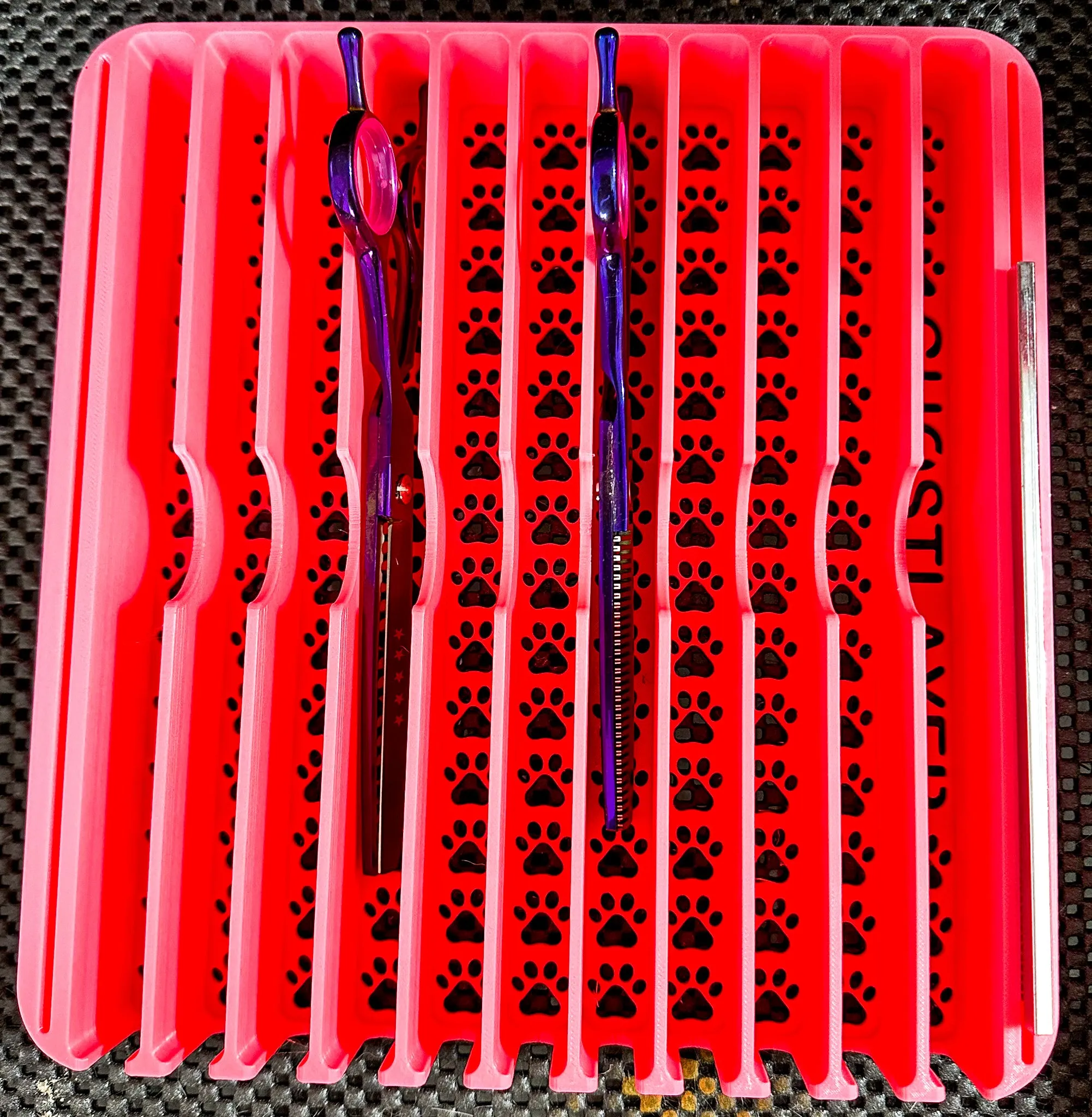 The Sarabi V2 - Lay Flat Dog Grooming Scissor Holder | Holds 11 Scissors 2 Combs |