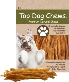 Top Dog Chews Turkey Tendon Dog Treat  All-Natural USA Sourced, Human Grade Dog Chew, Hypoallergenic, Rawhide Alternative, Chewy High Protein Chews for Dogs (16 OZ)