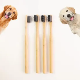Ultra Soft Bristle Eco-Friendly Bamboo Dog Toothbrush, for Sensitive Gum Dog with Teeth Cleaning