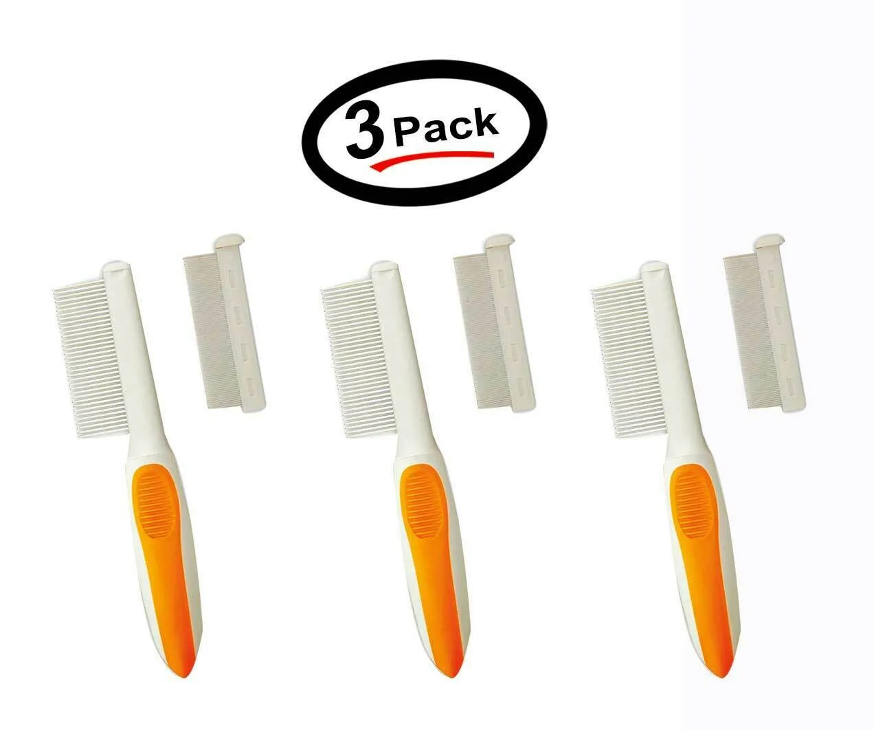 Wahl 2-in-1 Flea/Finishing Pet Comb to detect fleas, flea eggs, ticks (3 Pack)