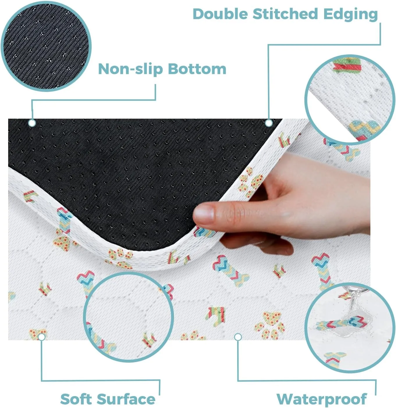 Washable Dog Pee Pads, 2-Pack Absorbent Reusable Puppy Pads, Machine Washable, Soft and Non-Slip, Waterproof and Leak-Proof Training Mats, Perfect for Crate, Sofa, Playpen, Bed